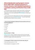 Illinois Residential Leasing Agent License Exam 2026&ndash;2027 &vert; Verified Questions & Correct Answers with Detailed Explanations &vert; Complete Leasing Certification Prep Guide PDF