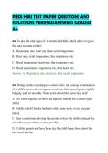 PEDS HESI TEST PAPER QUESTIONS AND&NewLine;SOLUTIONS VERIFIED ANSWERS GRADED&NewLine;A&plus;