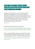 LSUS MHA 710 EXAM 2 FINAL PAPER&NewLine;PRACTICE SOLUTION TESTED QUESTIONS&NewLine;WITH COMPLETE ANSWERS&NewLine;