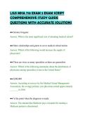 LSUS MHA 710 EXAM 3 EXAM SCRIPT&NewLine;COMPREHENSIVE STUDY GUIDE&NewLine;QUESTIONS WITH ACCURATE SOLUTIONS