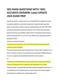 SDS EXAM QUESTIONS WITH 100&percnt; &NewLine;ACCURATE ANSWERS Latest UPDATE &NewLine;2026 EXAM PREP