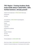 TDCJ Region 1 Training Academy Study &NewLine;Guide EXAM 2026&sol;27 QUESTIONS &vert; 100&percnt; &NewLine;Verified Solutions &vert; Already passed&excl;&excl; 