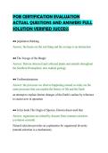 POB CERTIFICATION EVALUATION&NewLine;ACTUAL QUESTIONS AND ANSWERS FULL&NewLine;SOLUTION VERIFIED SUCCESS