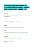 POB COMPREHENSIVE EXAMINATION&NewLine;TEST QUESTIONS AND CORRECT ANSWERS&NewLine;COMPLETE SOLUTION VERIFIED PASS