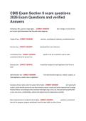 CBIS Exam Section 8 exam questions 2026 Exam Questions and verified Answers