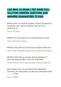 LSUS MHA 710 EXAM 3 TEST BANK FULL&NewLine;SOLUTION VERIFIED QUESTIONS AND&NewLine;ANSWERS GUARANTEED TO PASS&NewLine;