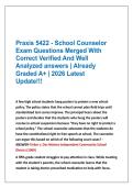 Praxis 5422 - School Counselor &NewLine;Exam Questions Merged With &NewLine;Correct Verified And Well &NewLine;Analyzed answers &vert; Already &NewLine;Graded A&plus; &vert; 2026 Latest &NewLine;Update&excl;&excl;&excl;