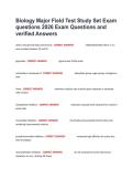 Biology Major Field Test Study Set Exam questions 2026 Exam Questions and verified Answers