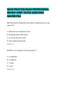 MACE PRACTICE EXAM PROFESSIONAL&NewLine;REVIEW SHEET TESTED QUESTIONS&NewLine;MASTER FILE