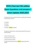 PHTLS Post test 9th edition Exam Questions and answers &vert; Latest Update 20262027 