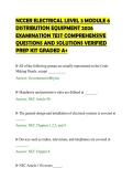 NCCER ELECTRICAL LEVEL 3 MODULE 6&NewLine;DISTRIBUTION EQUIPMENT 2026&NewLine;EXAMINATION TEST COMPREHENSIVE&NewLine;QUESTIONS AND SOLUTIONS VERIFIED&NewLine;PREP KIT GRADED A&plus;