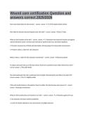 Wound care certification Question and answers correct 2025&sol;2026