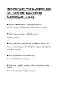 MARYVILLE NURS 615 EXAMINATION 2026&NewLine;FULL QUESTIONS AND CORRECT&NewLine;ANSWERS MASTER GUIDE&NewLine;
