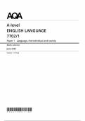 AQA A LEVEL ENGLISH LANGUAGE MAY JUNE 2025 PAPER 1 MARKSCHEME