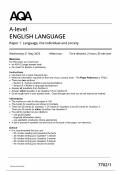 AQA A LEVEL ENGLISH LANGUAGE MAY JUNE 2025 PAPER 1 QUESTION PAPER