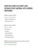 MARYVILLE NURS 615 SCRIPT 2026&NewLine;DETAILED STUDY MATERIAL WITH VERIFIED&NewLine;RESPONSES&NewLine;