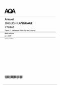 AQA A LEVEL ENGLISH LANGUAGE MAY JUNE 2025 PAPER 2 MARKSCHEME