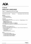 AQA A LEVEL ENGLISH LANGUAGE MAY JUNE 2025 PAPER 2 QUESTION PAPER