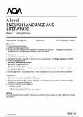 AQA A LEVEL ENGLISH LANGUAGE AND LITERATURE MAY JUNE 2025 PAPER 1 QUESTION PAPER
