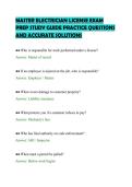 MASTER ELECTRICIAN LICENSE EXAM&NewLine;PREP STUDY GUIDE PRACTICE QUESTIONS&NewLine;AND ACCURATE SOLUTIONS&NewLine;