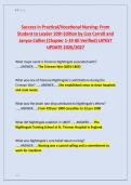 Success in Practical&sol;Vocational Nursing&colon; From &NewLine;Student to Leader 10th Edition by Lisa Carroll and &NewLine;Janyce Collier &lpar;Chapter 1-19 All Verified&rpar; LATEST &NewLine;UPDATE 2026&sol;2027