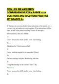 NGN HESI OB MATERNITY&NewLine;COMPREHENSIVE EXAM PAPER 2026&NewLine;QUESTIONS AND SOLUTIONS PRACTICE&NewLine;SET GRADED A&plus;