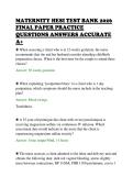 MATERNITY HESI TEST BANK 2026&NewLine;FINAL PAPER PRACTICE&NewLine;QUESTIONS ANSWERS ACCURATE&NewLine;A&plus;&NewLine;