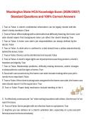 Washington State HCA Knowledge Exam &lpar;2026&sol;2027&rpar; Standard Questions and 100&percnt; Correct Answers