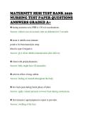 MATERNITY HESI TEST BANK 2026&NewLine;NURSING TEST PAPER QUESTIONS&NewLine;ANSWERS GRADED A&plus;&NewLine;
