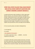 PERRY REAL ESTATE COLLEGE FINAL EXAM NEWEST &NewLine;2026 ACTUAL EXAM COMPLETE QUESTIONS AND &NewLine;CORRECT ANSWERS &vert;ALREADY GRADED A&plus;