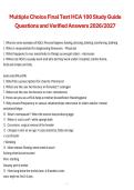 Multiple Choice Final Test HCA 100 Study Guide Questions and Verified Answers 2026&sol;2027