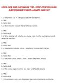 Home Care Aide Knowledge Test &ndash; Complete Study Guide Questions and Verified Answers 2026&sol;2027 Complete Exam Material