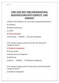 COBA CORE MGT 3680 &lpar;ORGANIZATIONAL &NewLine;BEHAVIOR&rpar; EXAM WITH COMPLETE  100&percnt; &NewLine;VERIFIED&excl;&excl;