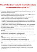 HCA Written Exam Test with Possible Questions and Revised Answers 2026&sol;2027 