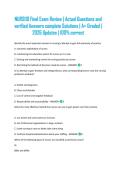 NURS110 Final Exam Review &vert; Actual Questions and verified Answers complete Solutions &vert; A&plus; Graded &vert; 2026 Updates &vert; 100&percnt; correct