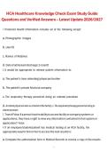 HCA Healthcare Knowledge Check Exam Study Guide Questions and Verified Answers &ndash; Latest Update 2026&sol;2027 