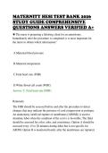 MATERNITY HESI TEST BANK 2026&NewLine;STUDY GUIDE COMPREHENSIVE&NewLine;QUESTIONS ANSWERS VERIFIED A&plus;