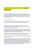 ACCT 101 TEST WITH 100&percnt; CORRECT ANSWERS