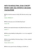 MATH 110 MODULE FINAL EXAM CONCEPT&NewLine;REVIEW GUIDE 2026 STATISTICS AND BASIC&NewLine;CALCULATIONS&NewLine;