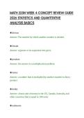 MATH 225N WEEK 4 CONCEPT REVIEW GUIDE&NewLine;2026 STATISTICS AND QUANTITATIVE&NewLine;ANALYSIS BASICS&NewLine;
