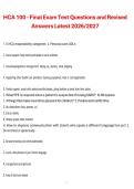 Package deal for HCA Exam Practice Questions and 100&percnt; Verified Answers &ndash; 2026&sol;2027 Graded A&plus;
