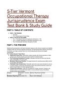 2026&sol;2027 S-Tier Vermont Occupational Therapy Jurisprudence Exam Test Bank & Study Guide &vert; 60 Complete Q&A with Rationales
