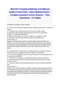 WGU D514 Analytical Methods of Healthcare Leaders Actual Exam &vert; Latest Updated Version &ndash; Complete Questions Correct Answers &ndash; Pass Guaranteed - A&plus; Graded
