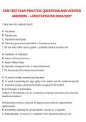 CRIS Test Exam &ndash; Practice Questions and Verified Answers 2026&sol;2027 Complete Exam Material