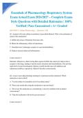 Essentials of Pharmacology Respiratory System Exam Actual Exam 2026&sol;2027 &ndash; Complete Exam-Style Questions with Detailed Rationales &vert; 100&percnt; Verified &vert; Pass Guaranteed &ndash; A&plus; Graded&NewLine;&NewLine;