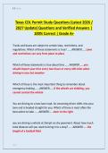 Texas CDL Permit Study Questions &lpar;Latest 2026 &sol; &NewLine;2027 Update&rpar; Questions and Verified Answers &vert; &NewLine;100&percnt; Correct &vert; Grade A&plus;