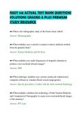 RADT 146 ACTUAL TEST BANK QUESTIONS&NewLine;SOLUTIONS GRADED A PLUS PREMIUM&NewLine;STUDY RESOURCE