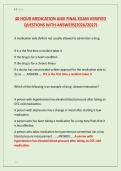 40 HOUR MEDICATION AIDE FINAL EXAM VERIFIED &NewLine;QUESTIONS WITH ANSWERS&lpar;2026&sol;2027&rpar;