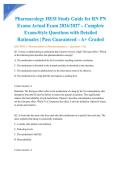 Pharmacology HESI Study Guide for RN PN Exams Actual Exam 2026&sol;2027 &ndash; Complete Exam-Style Questions with Detailed Rationales &vert; Pass Guaranteed &ndash; A&plus; Graded&NewLine;&NewLine;