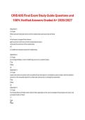 CRIS 605 Final Exam Study Guide Questions and 100&percnt; Verified Answers Graded A&plus; 2026&sol;2027 